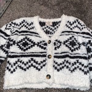 Button down crop cardigan